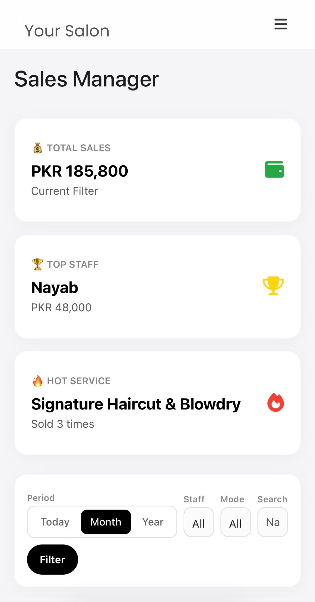 Sales Panel Mobile